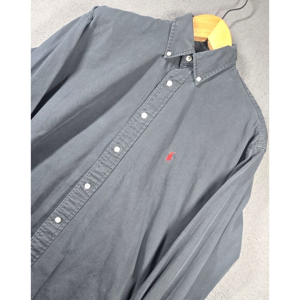Vintage Polo Ralph Lauren Men's Blake Cotton Shirt XL Black Classic Red Pony